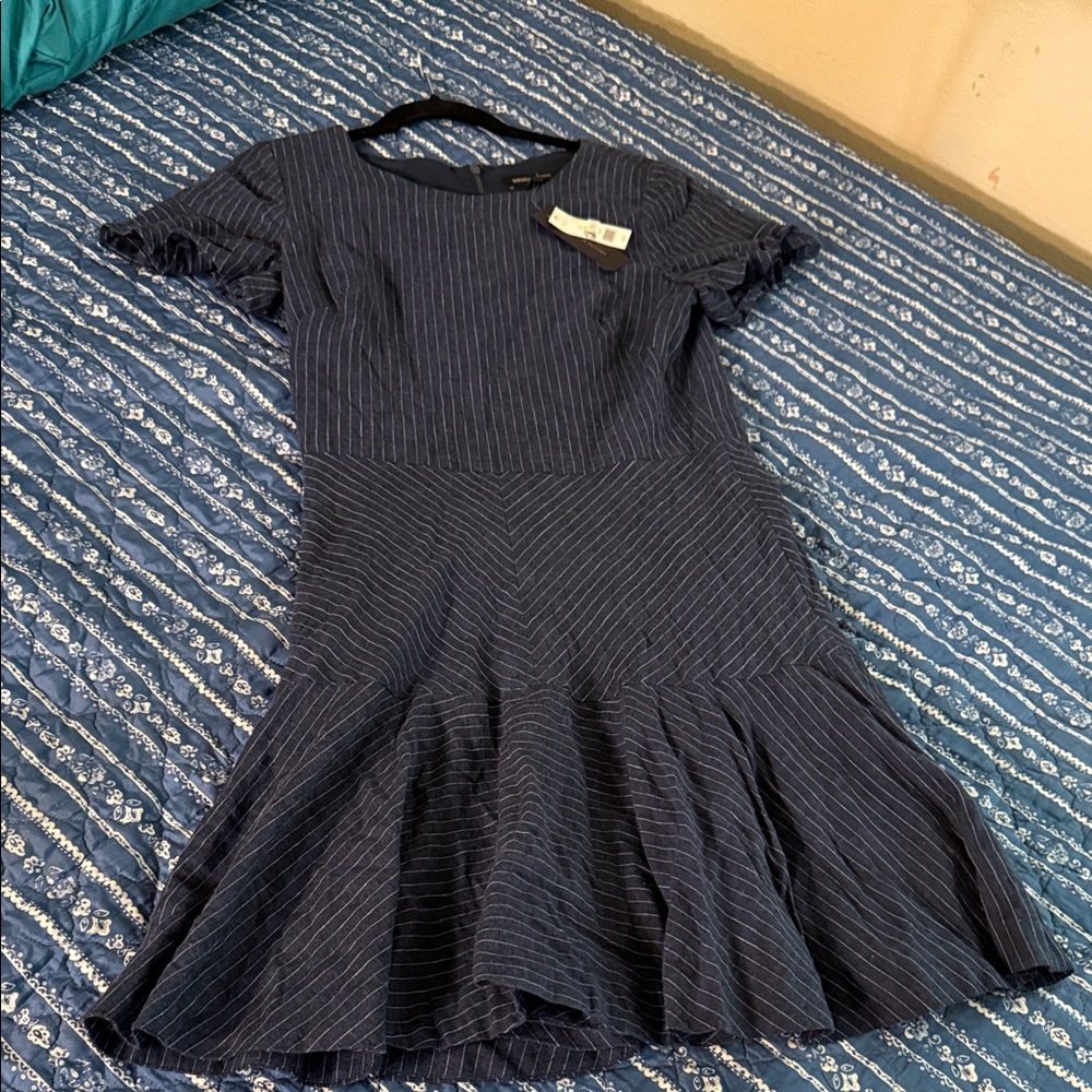 Banana Republic Navy Striped Midi Dress - Picture 4 of 4
